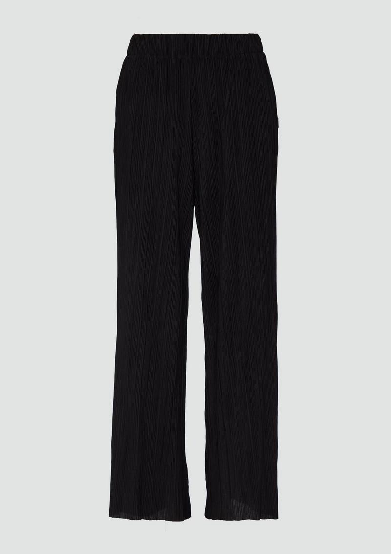 s.Oliver Plissierte Jersey-Hose mit Elastikbund - schwarz