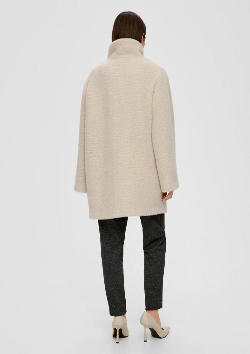 s.Oliver Mantel mit Herringbone-Muster - helles beige
