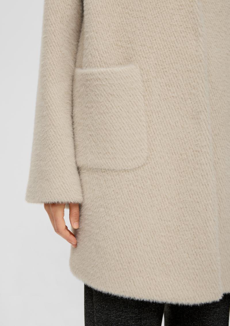 s.Oliver Mantel mit Herringbone-Muster - helles beige