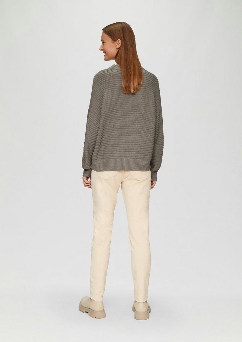 s.Oliver Oversized Strickpullover mit Strukturdetails - hellbraun