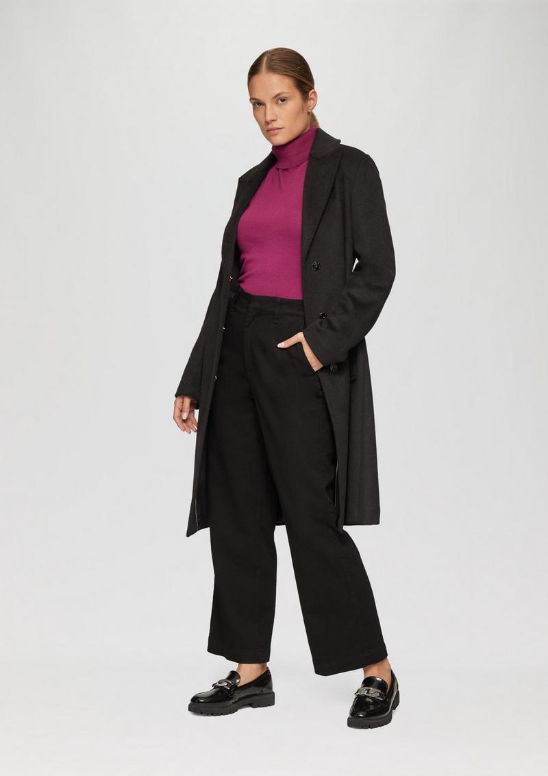 s.Oliver Feiner Rollkragenpullover mit Ajour-Details - fuchsia