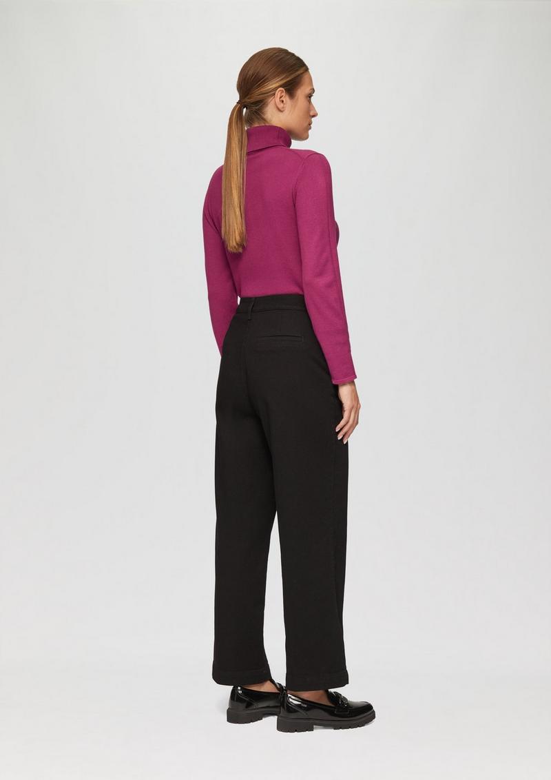 s.Oliver Feiner Rollkragenpullover mit Ajour-Details - fuchsia