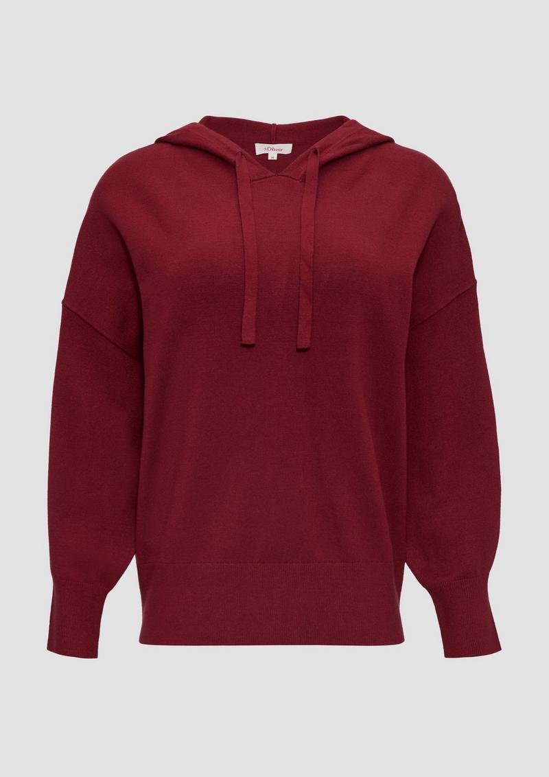 s.Oliver Oversized Strickpullover aus Viskosemix - rubinrot