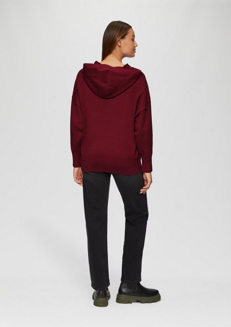 s.Oliver Oversized Strickpullover aus Viskosemix - rubinrot