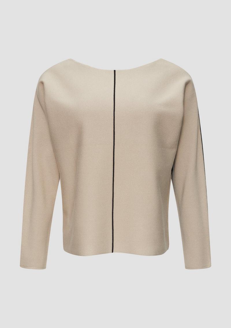 s.Oliver Modischer Strickpullover mit Fledermausärmel - beige