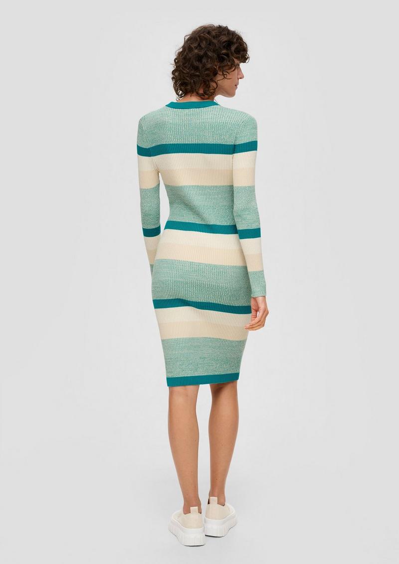 s.Oliver Kleid mit Colour-Blocking - helles petrol
