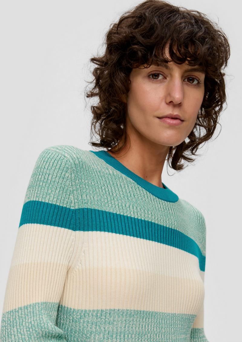 s.Oliver Kleid mit Colour-Blocking - helles petrol