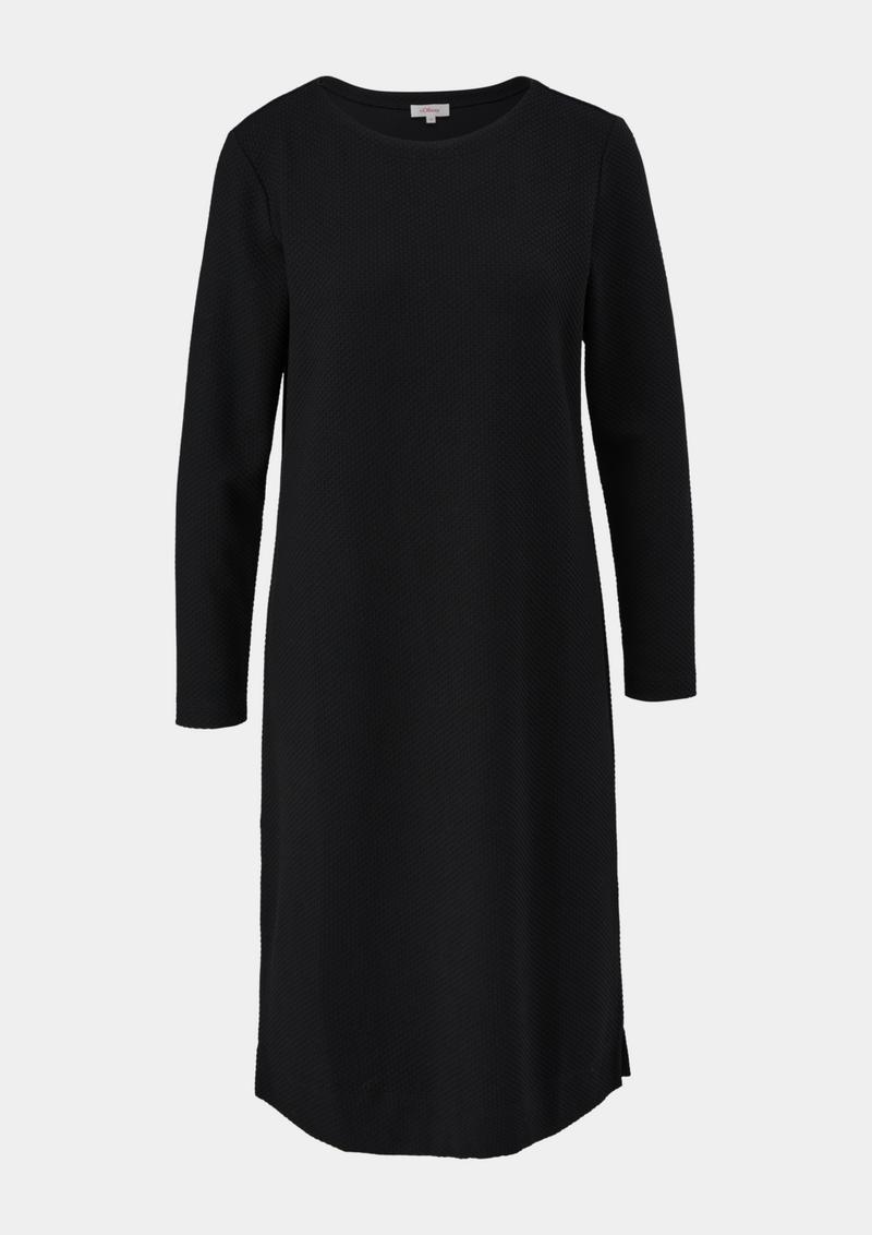 s.Oliver Midikleid im Strukturmuster - schwarz