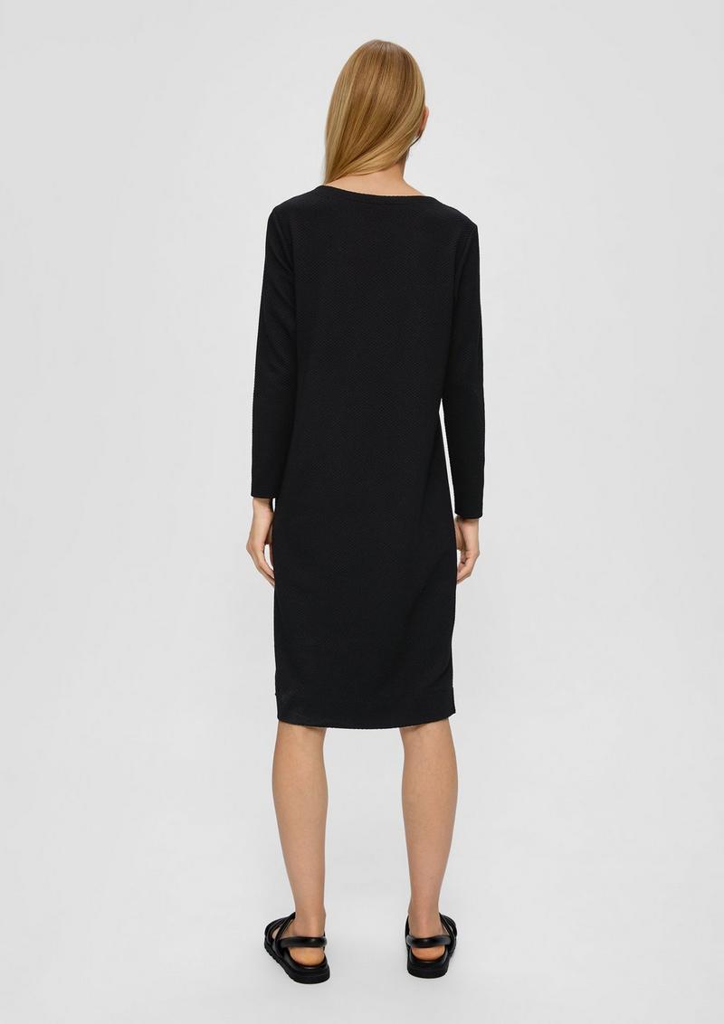 s.Oliver Midikleid im Strukturmuster - schwarz