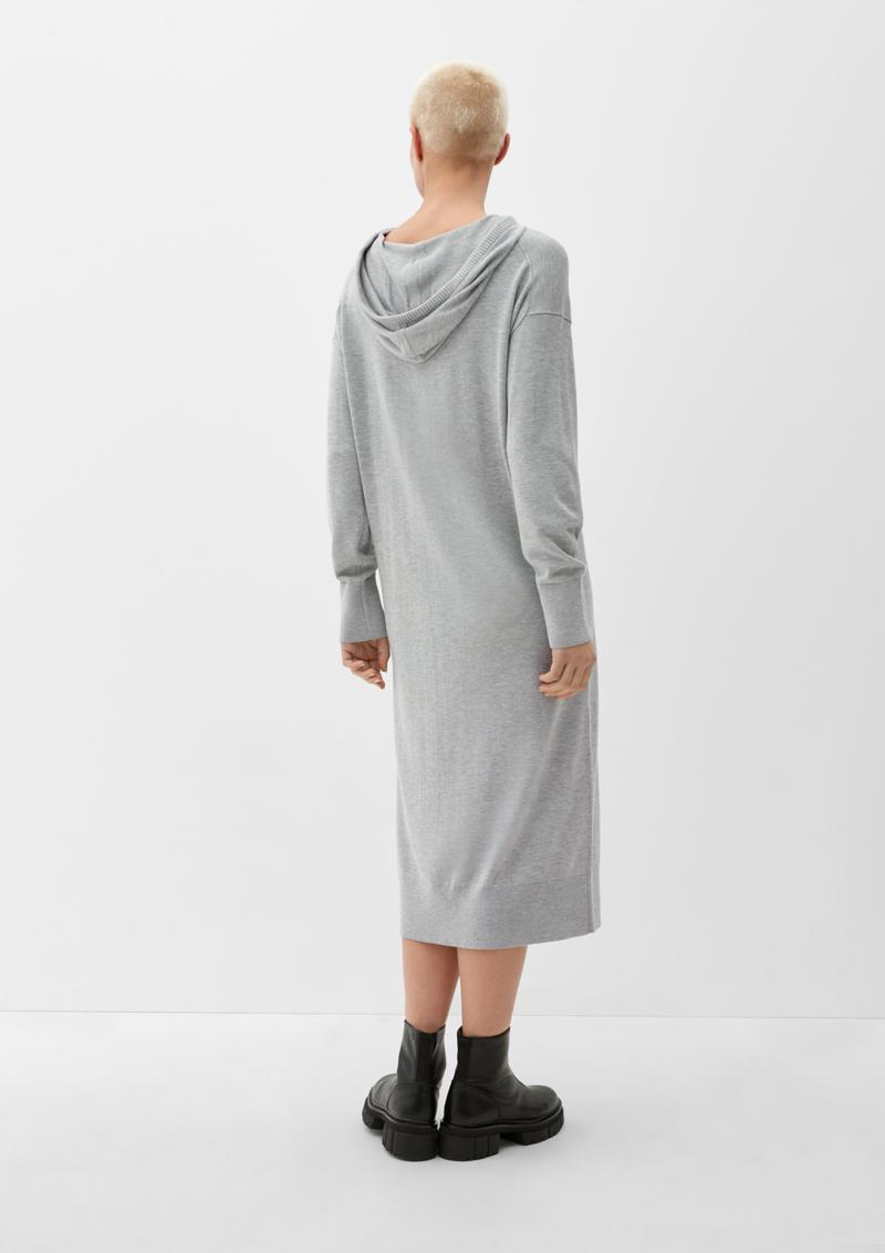 s.Oliver Strickkleid mit Kapuze - grau meliert