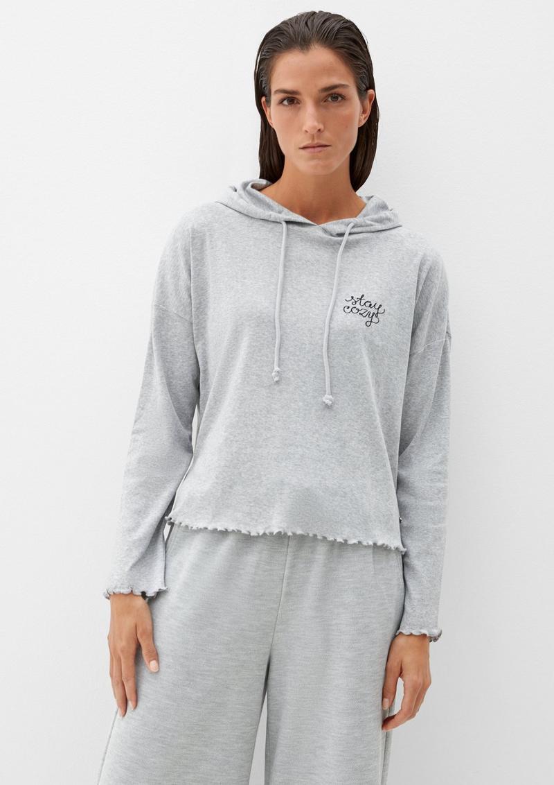 s.Oliver Softes Kapuzenshirt - grau meliert