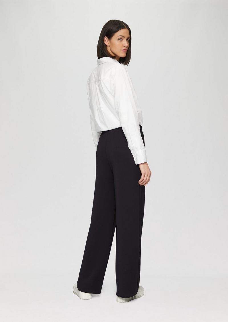 s.Oliver Regular: Scuba-Hose mit Wide Leg - schwarz