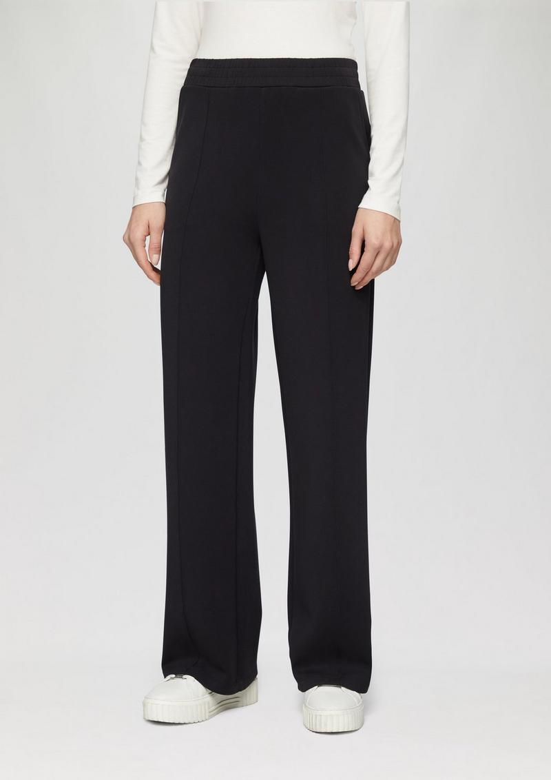 s.Oliver Regular: Scuba-Hose mit Wide Leg - schwarz