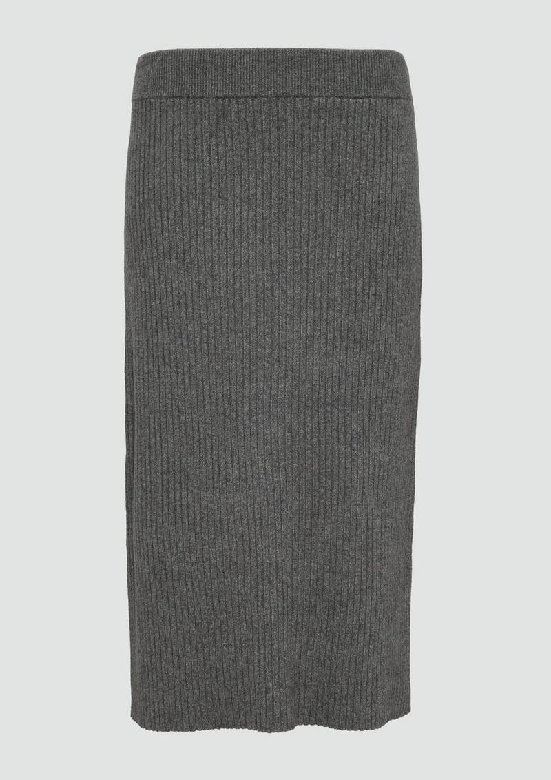 s.Oliver Elastischer Midi-Strickrock mit Seitenschlitz - graphit