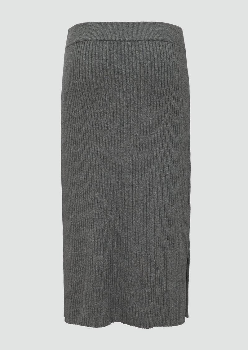 s.Oliver Elastischer Midi-Strickrock mit Seitenschlitz - graphit