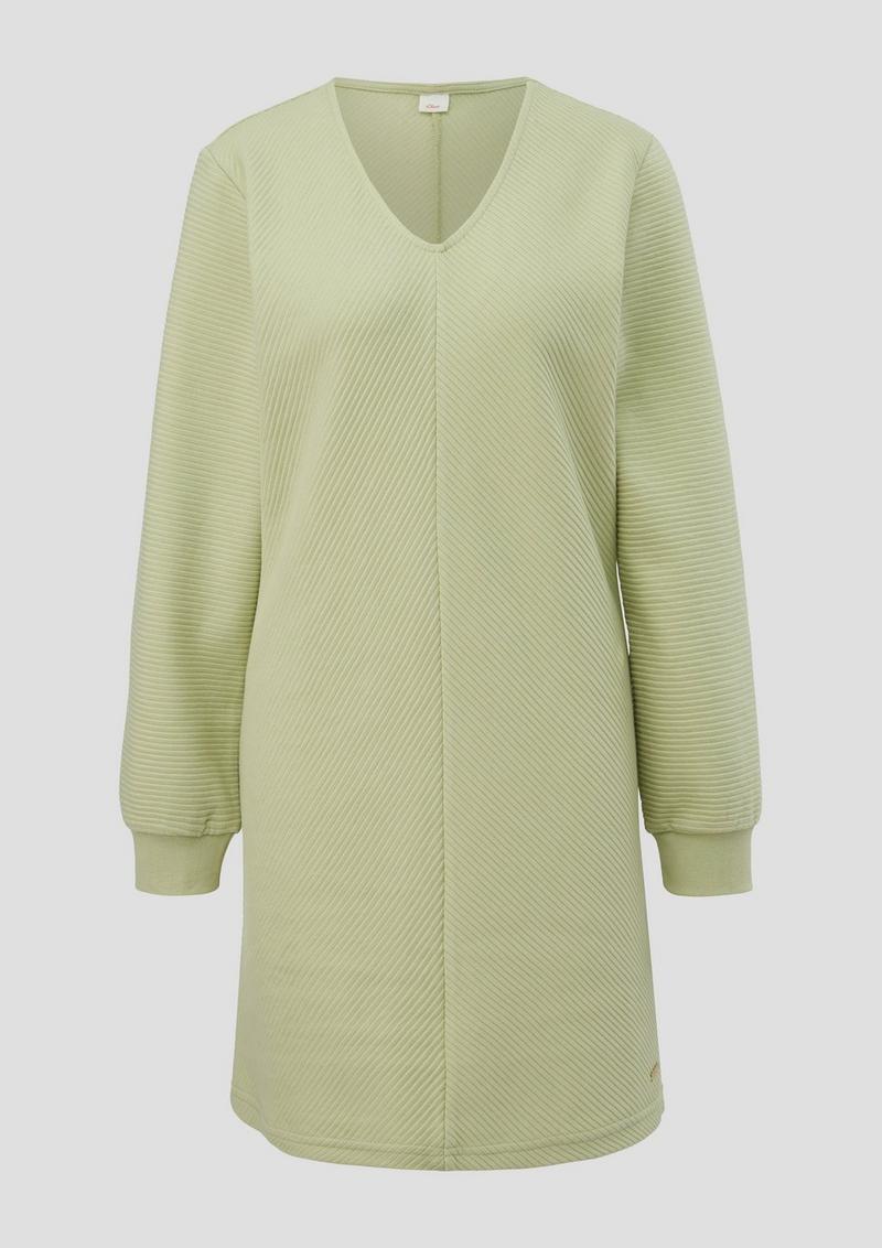 s.Oliver Pyjama-Sweatkleid mit V-Ausschnitt - hellgrün