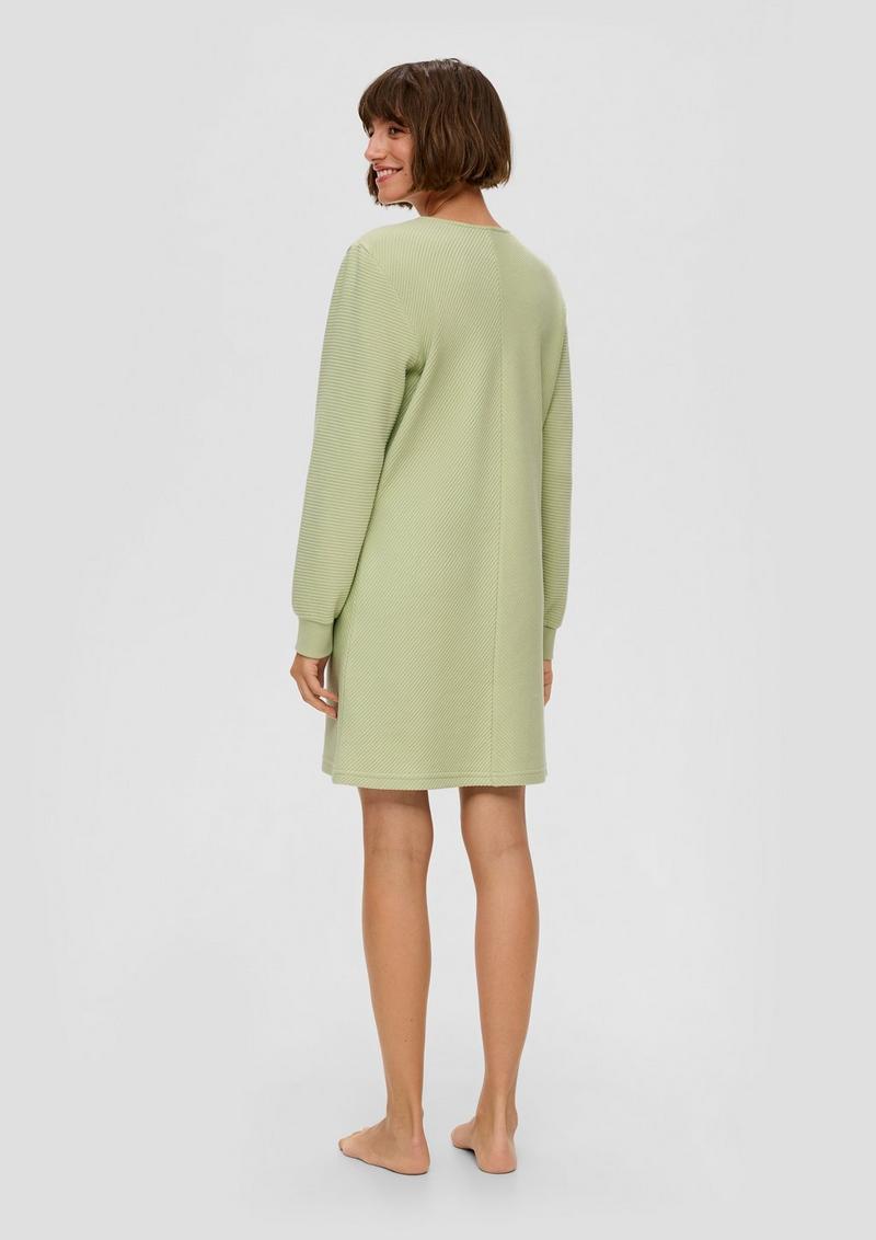 s.Oliver Pyjama-Sweatkleid mit V-Ausschnitt - hellgrün