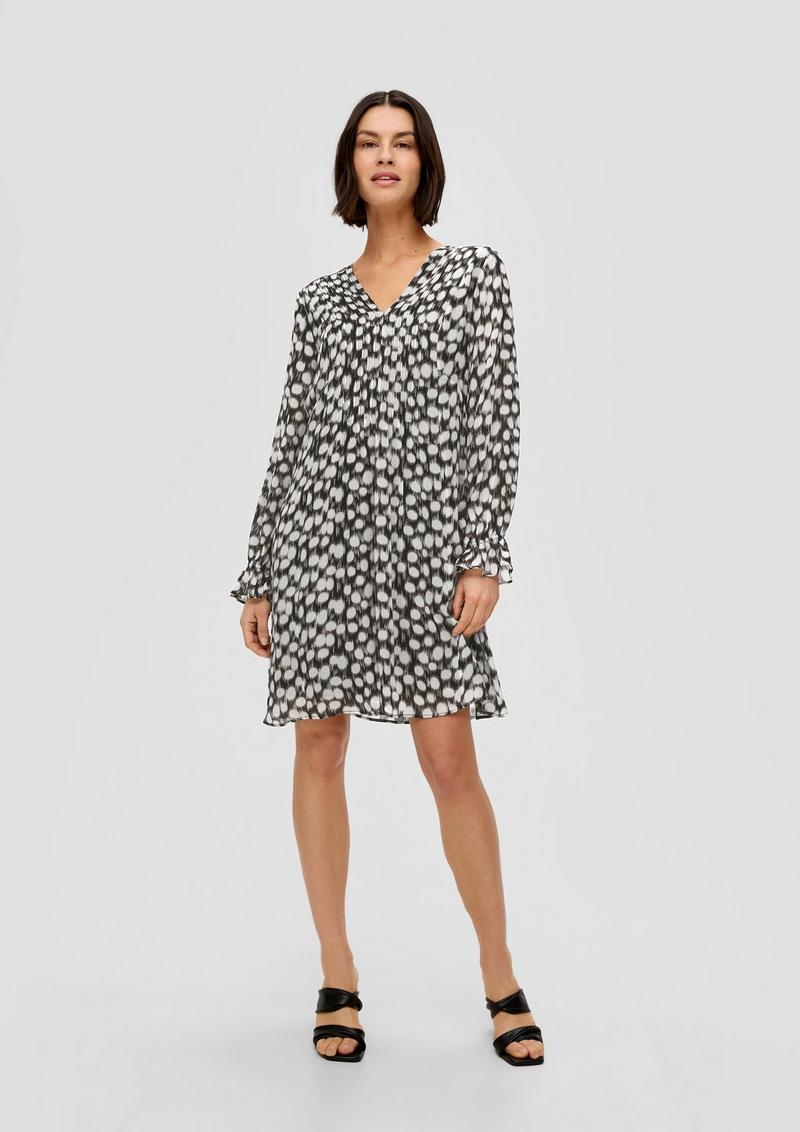 s.Oliver Chiffonkleid mit V-Ausschnitt - schwarz