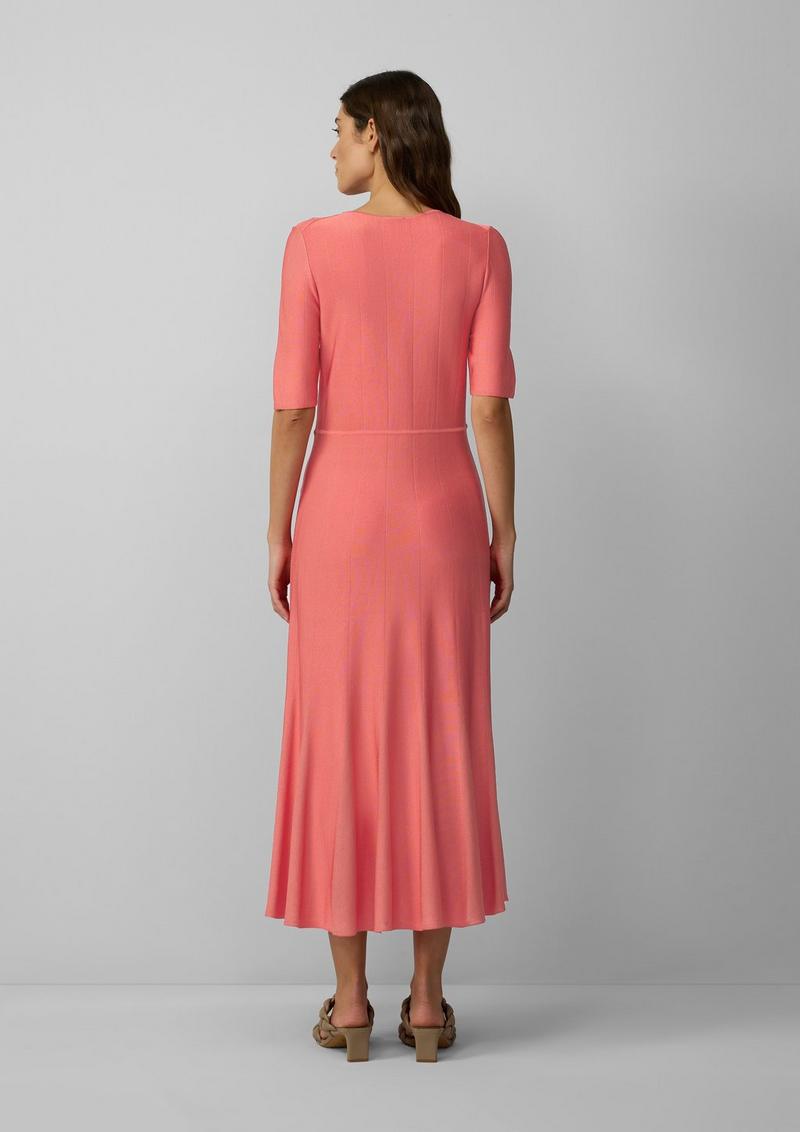 s.Oliver Ausgestelltes Feinstrick-Kleid mit Strickmuster - korallrot
