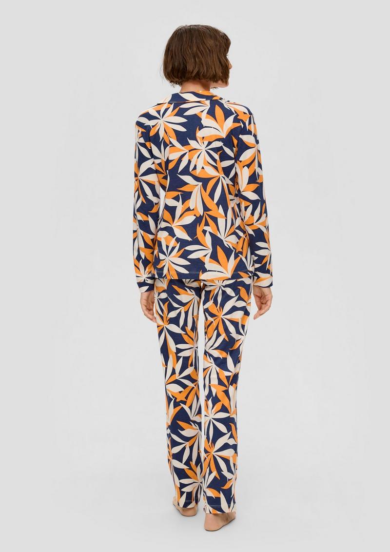 s.Oliver Gemustertes Pyjama-Set - blau