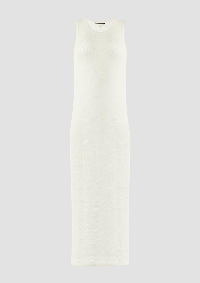 s.Oliver Transparentes Feinstrick-Kleid mit Ajourmuster - ecru