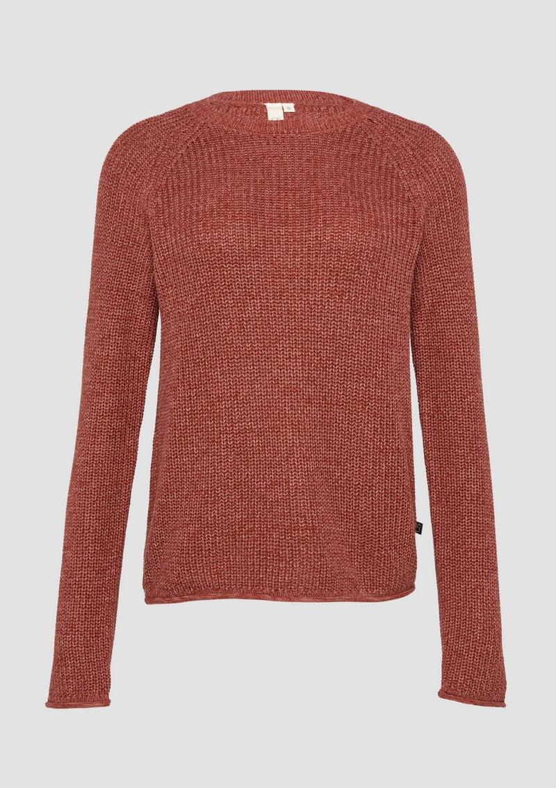 s.Oliver Melierter Strickpullover mit Raglanärmeln - rubinrot