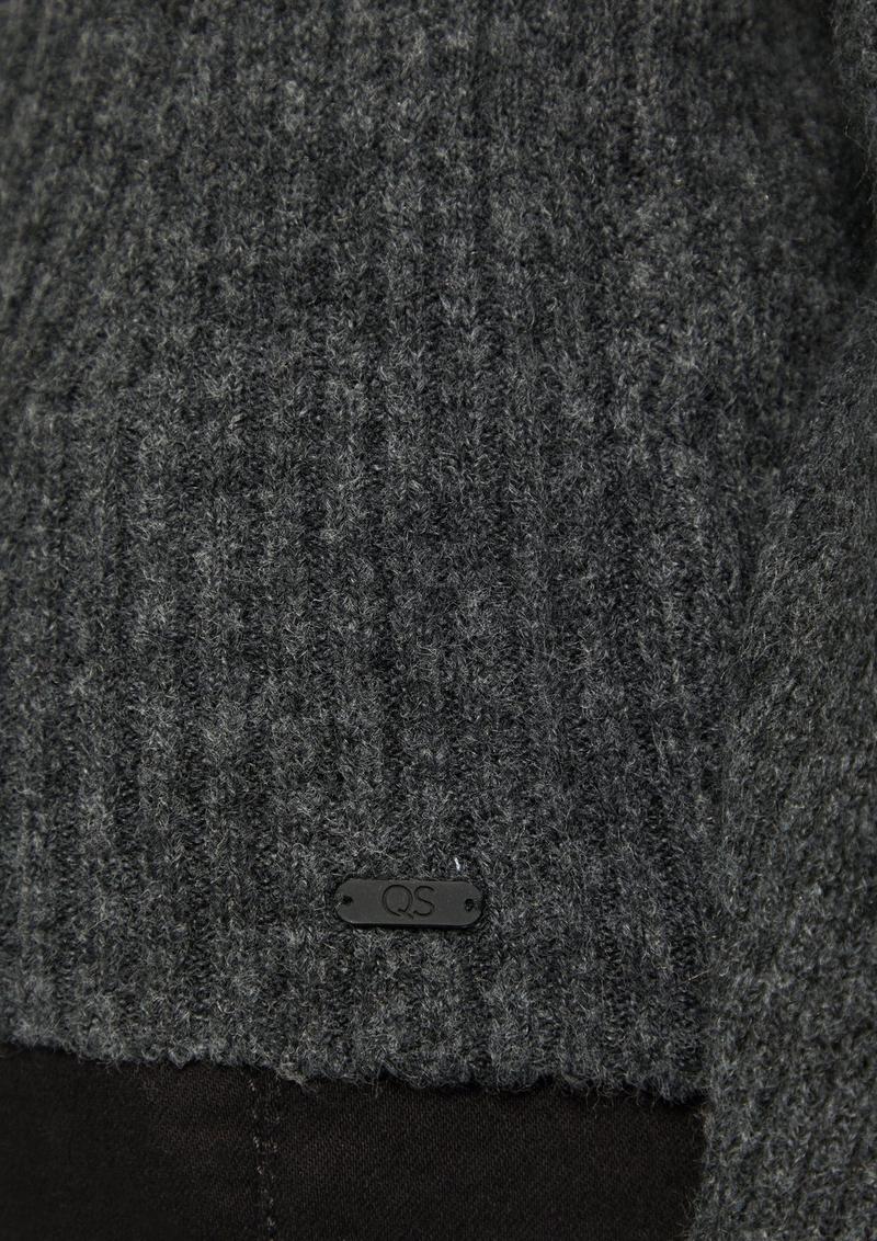 s.Oliver Rippstrickpullover mit Offshoulder-Ausschnitt - schwarz