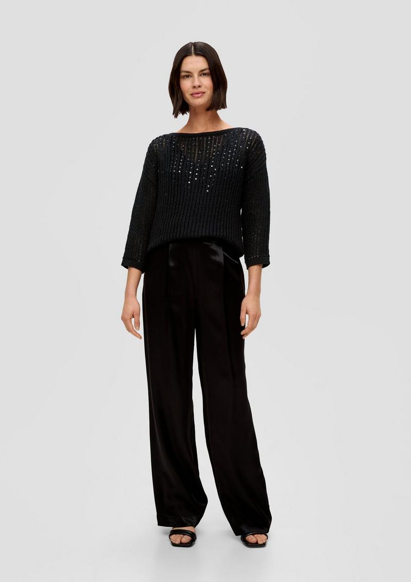 s.Oliver Strickpullover aus Baumwollmix - schwarz