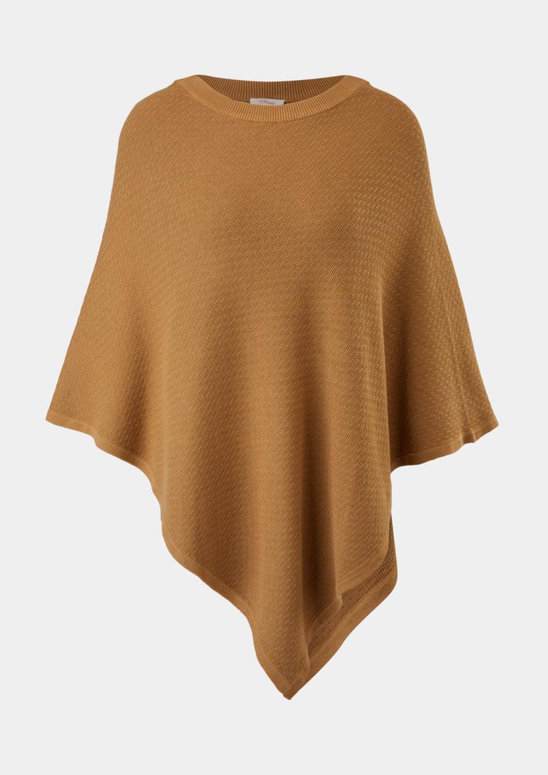 s.Oliver Poncho aus Baumwollmix - sandstein