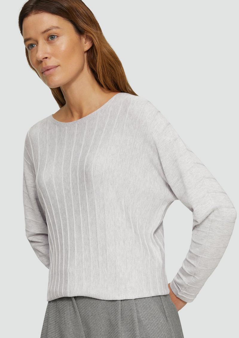 s.Oliver Strickpullover mit Fledermausarm und Strukturmuster - taubengrau