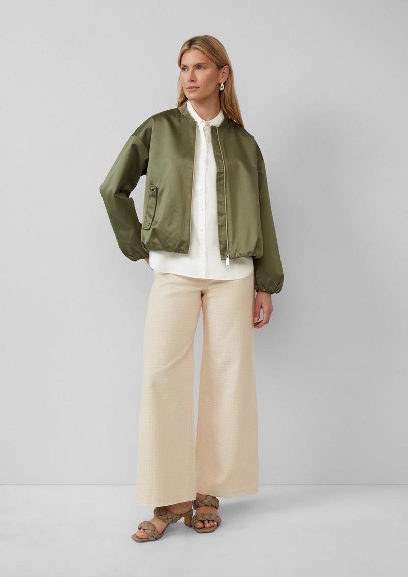 s.Oliver Satinierter Oversize-Blouson mit elastischem Saum - olivgrün
