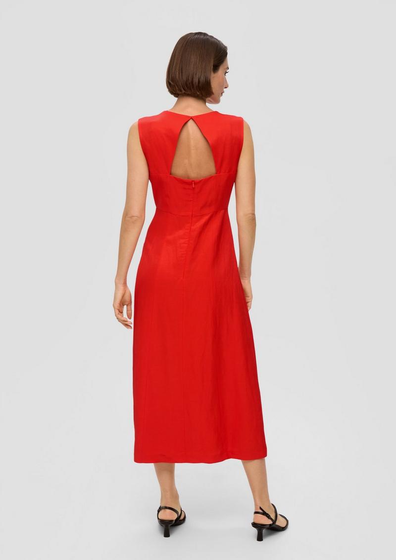s.Oliver Maxi-Kleid aus Leinenmix - preiselbeere