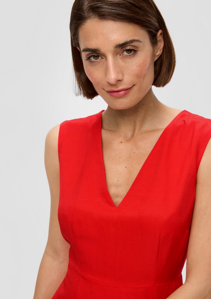 s.Oliver Maxi-Kleid aus Leinenmix - preiselbeere