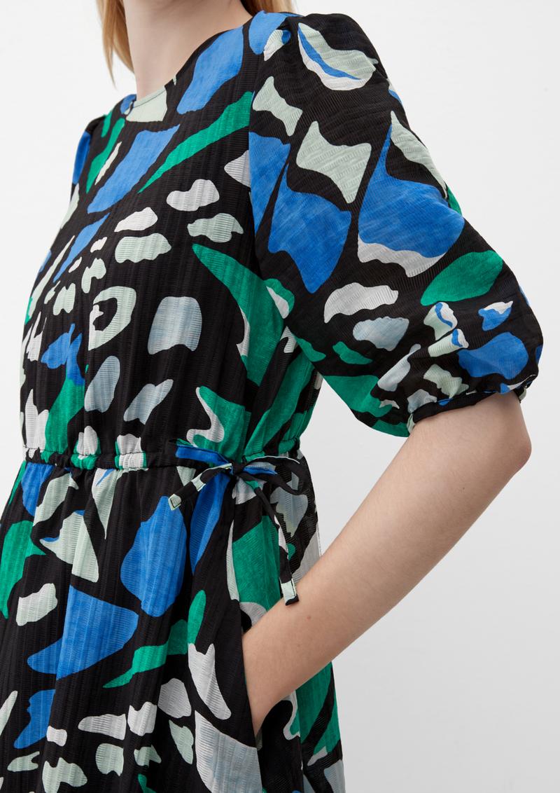 s.Oliver Viskosekleid mit Allover-Muster - schwarz