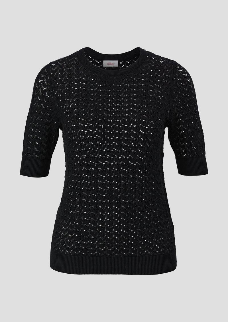 s.Oliver Stricktop im Slim Fit - schwarz
