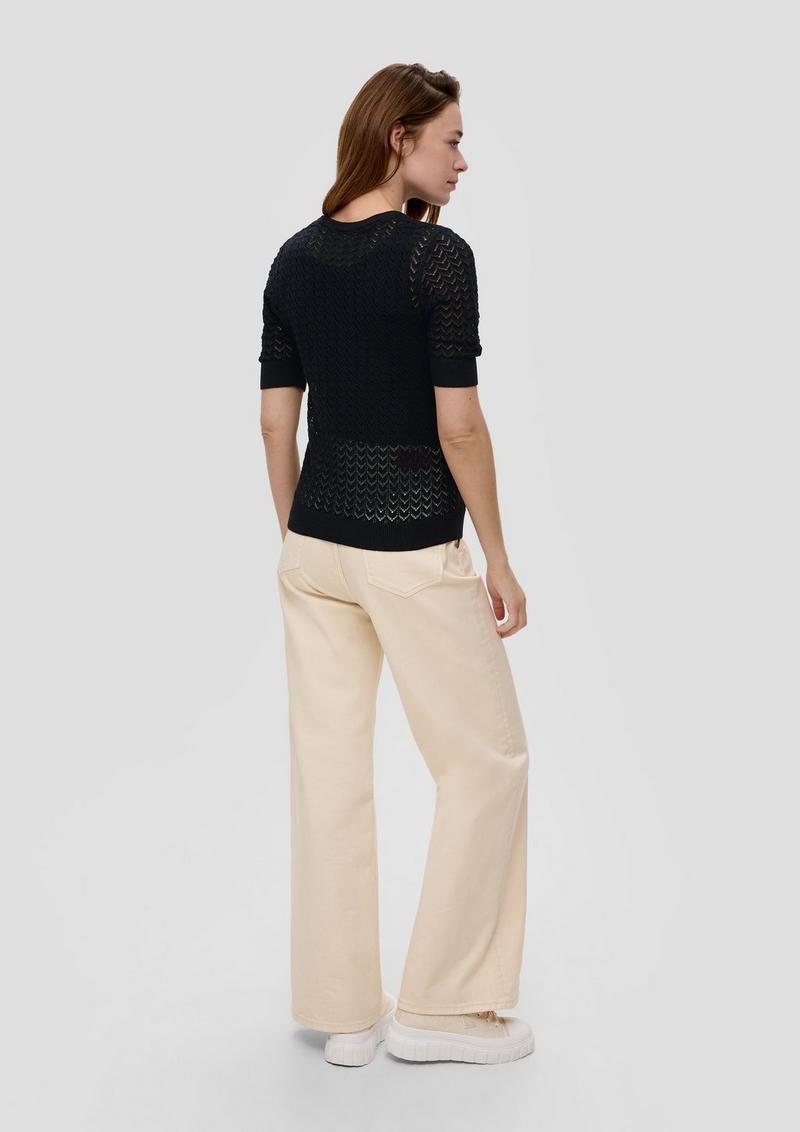 s.Oliver Stricktop im Slim Fit - schwarz