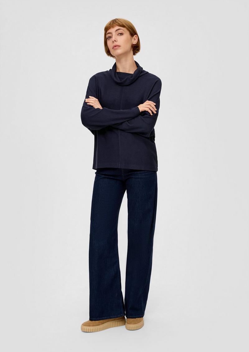 s.Oliver Sweatshirt mit Struktur - navy