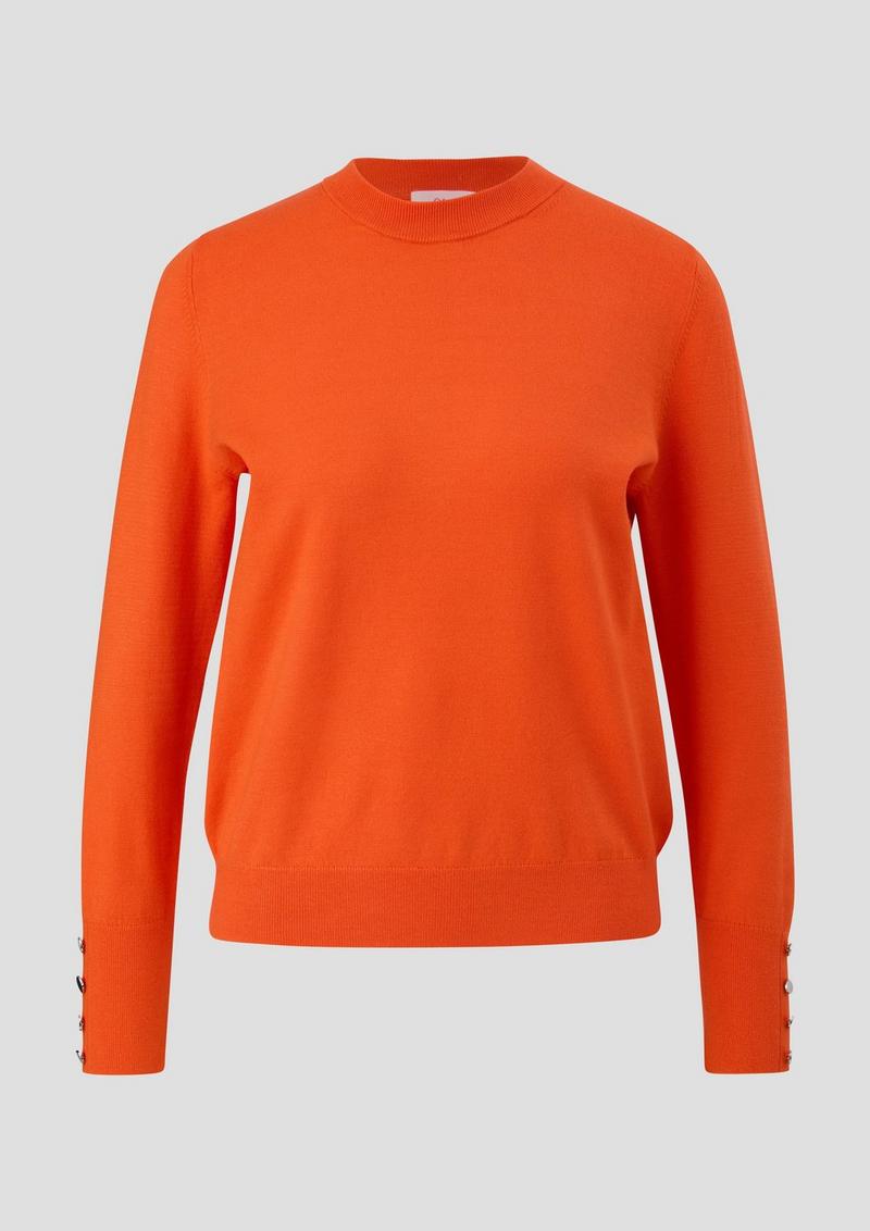 s.Oliver Feinstrickpullover mit Zierknöpfen - orange