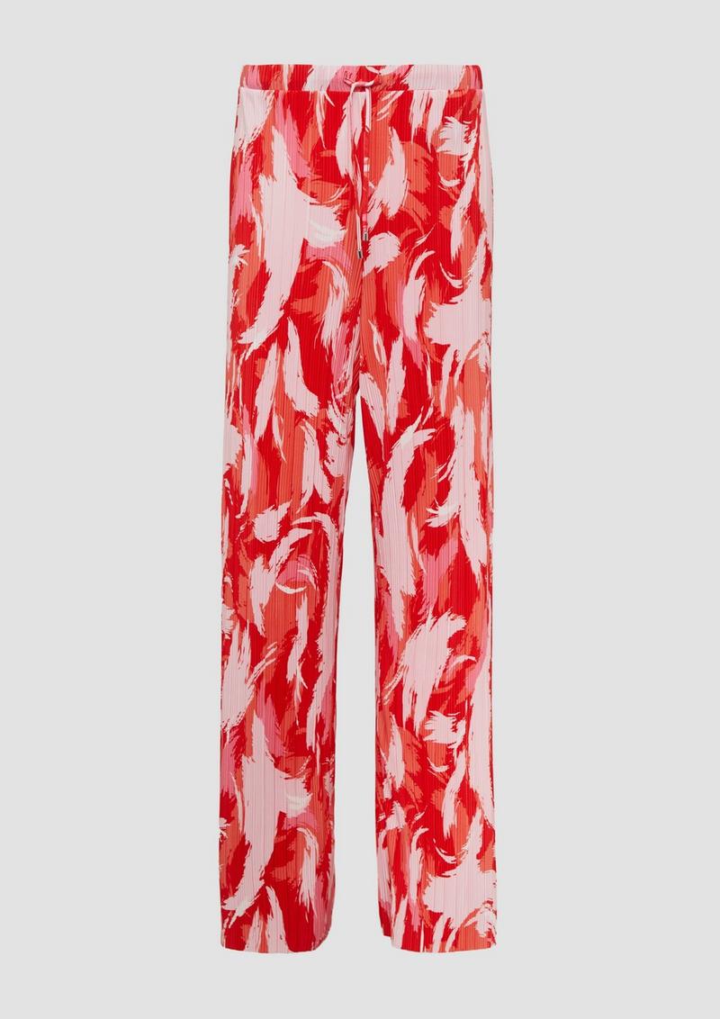 s.Oliver Plissierte Wide-Leg-Hose im Relaxed Fit - preiselbeere