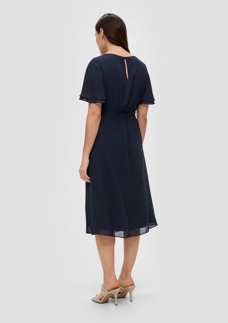 s.Oliver Chiffonkleid mit Raffung - navy