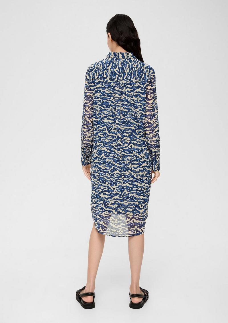 s.Oliver Chiffon-Kleid mit Alloverprint - dunkelblau
