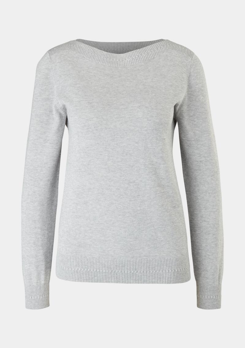 s.Oliver Pullover mit U-Boot-Ausschnitt - grau meliert