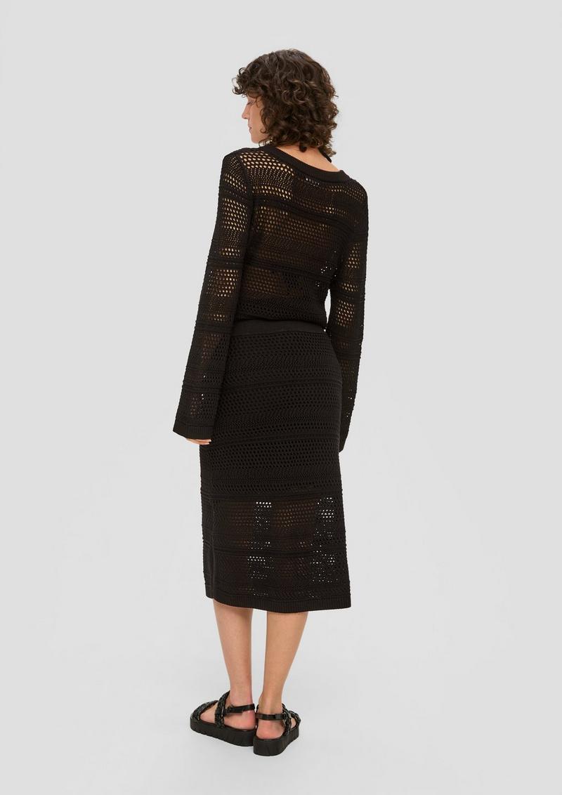 s.Oliver Mini-Rock mit Strickmuster - schwarz