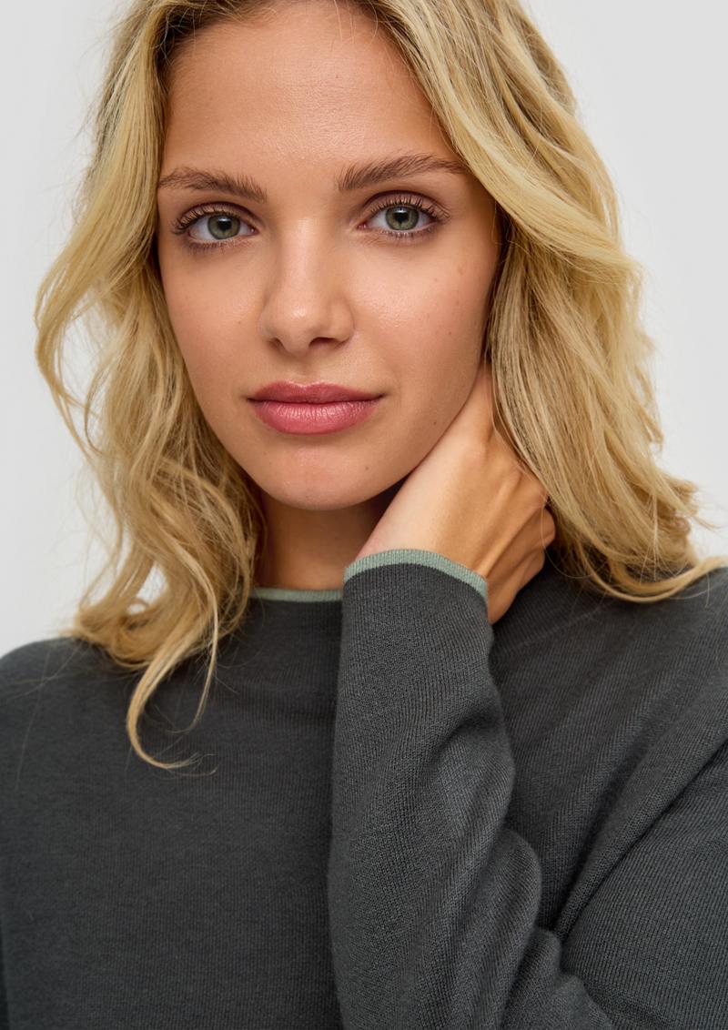s.Oliver Pullover aus Viskosemix - olivgrün