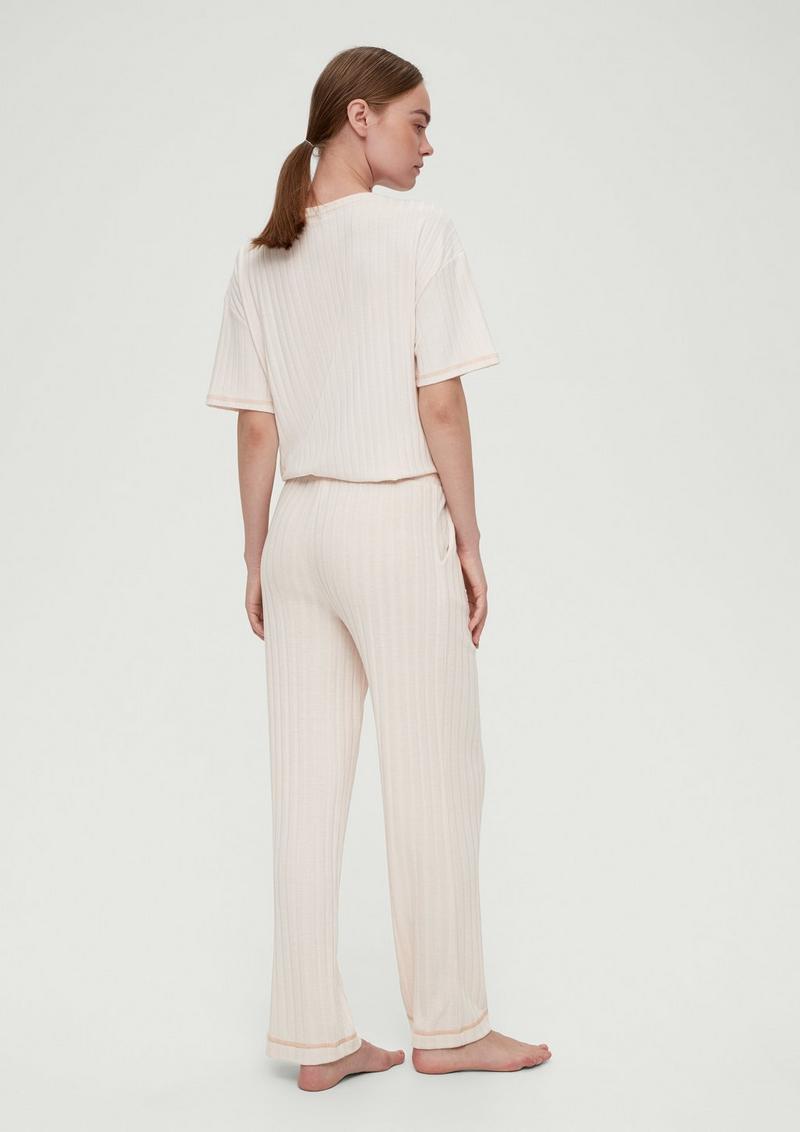 s.Oliver Pyjamahose aus Rippware - helles beige