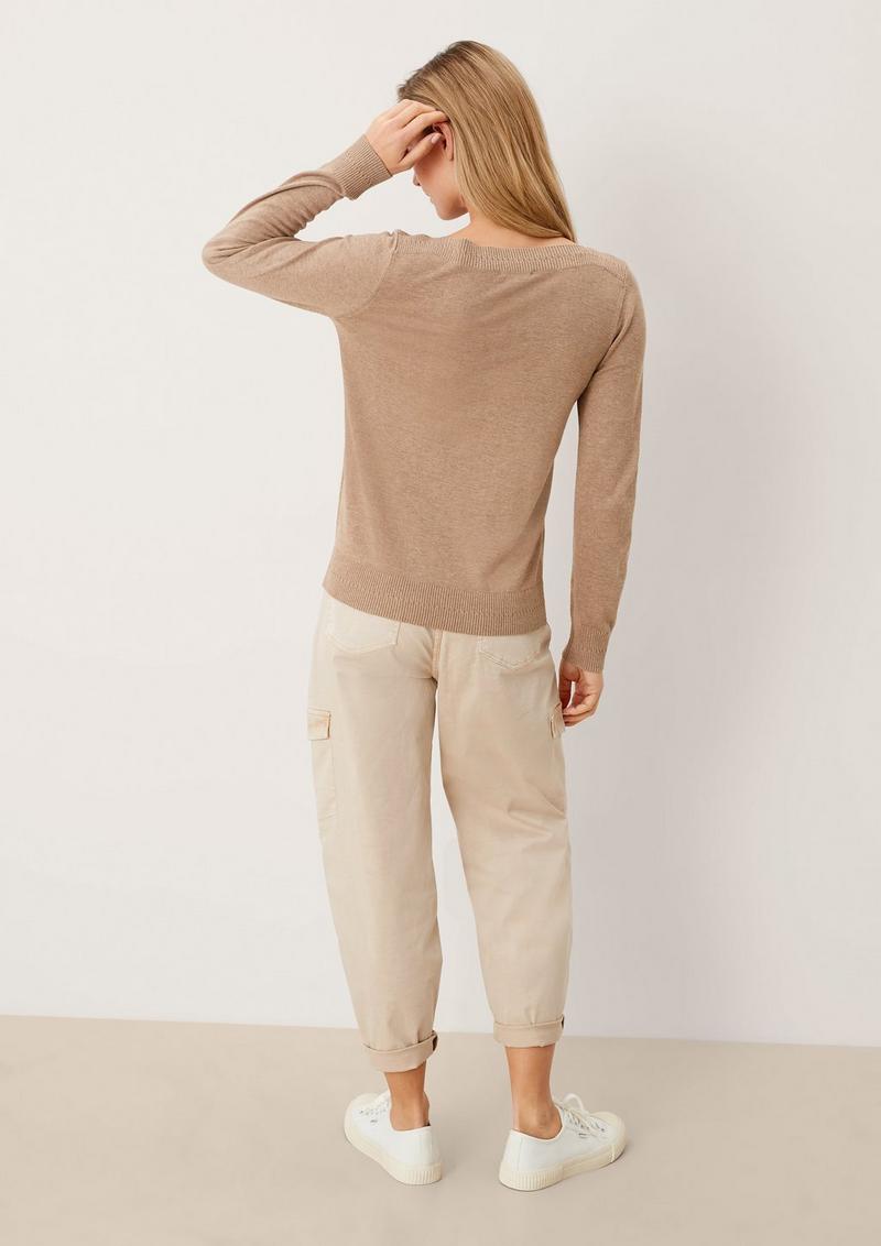 s.Oliver Pullover mit U-Boot-Ausschnitt - hellbraun