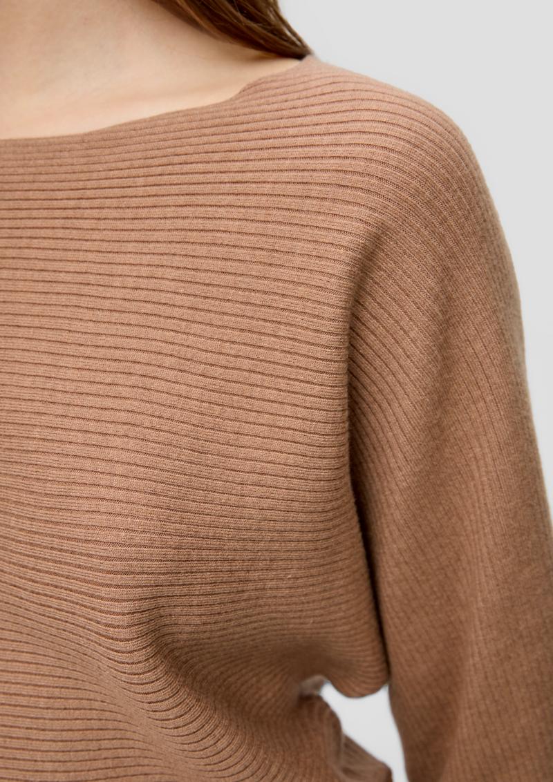 s.Oliver Rippstrickpulli mit Fledermausarm - sandstein