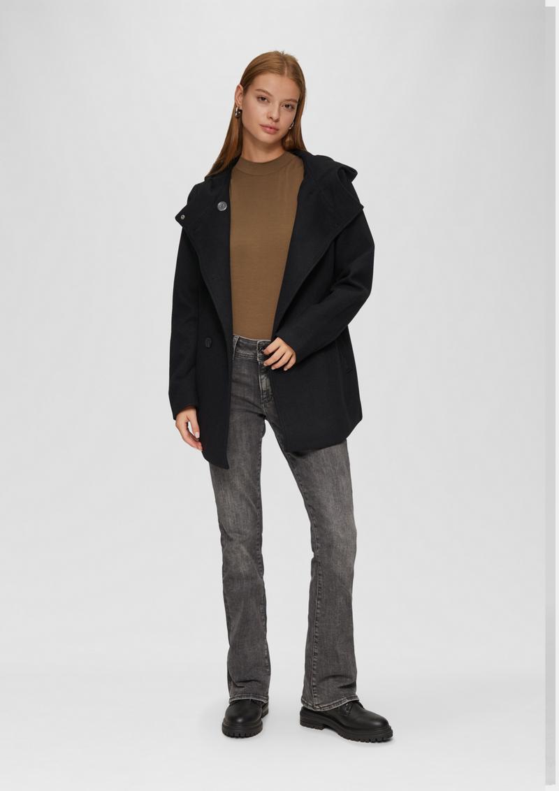 s.Oliver Wattierte Jacke mit Kapuze - schwarz