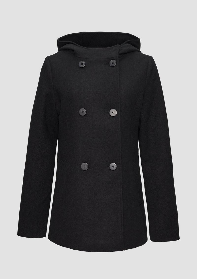 s.Oliver Wattierte Jacke mit Kapuze - schwarz