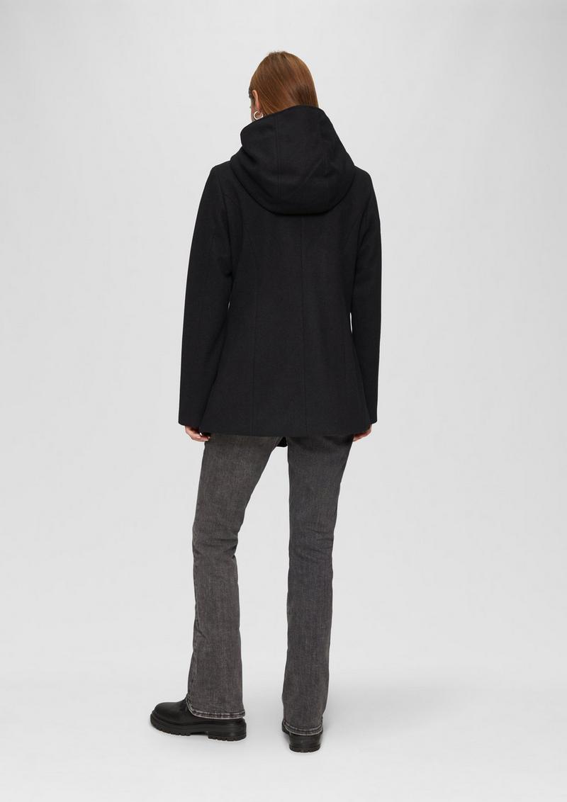 s.Oliver Wattierte Jacke mit Kapuze - schwarz